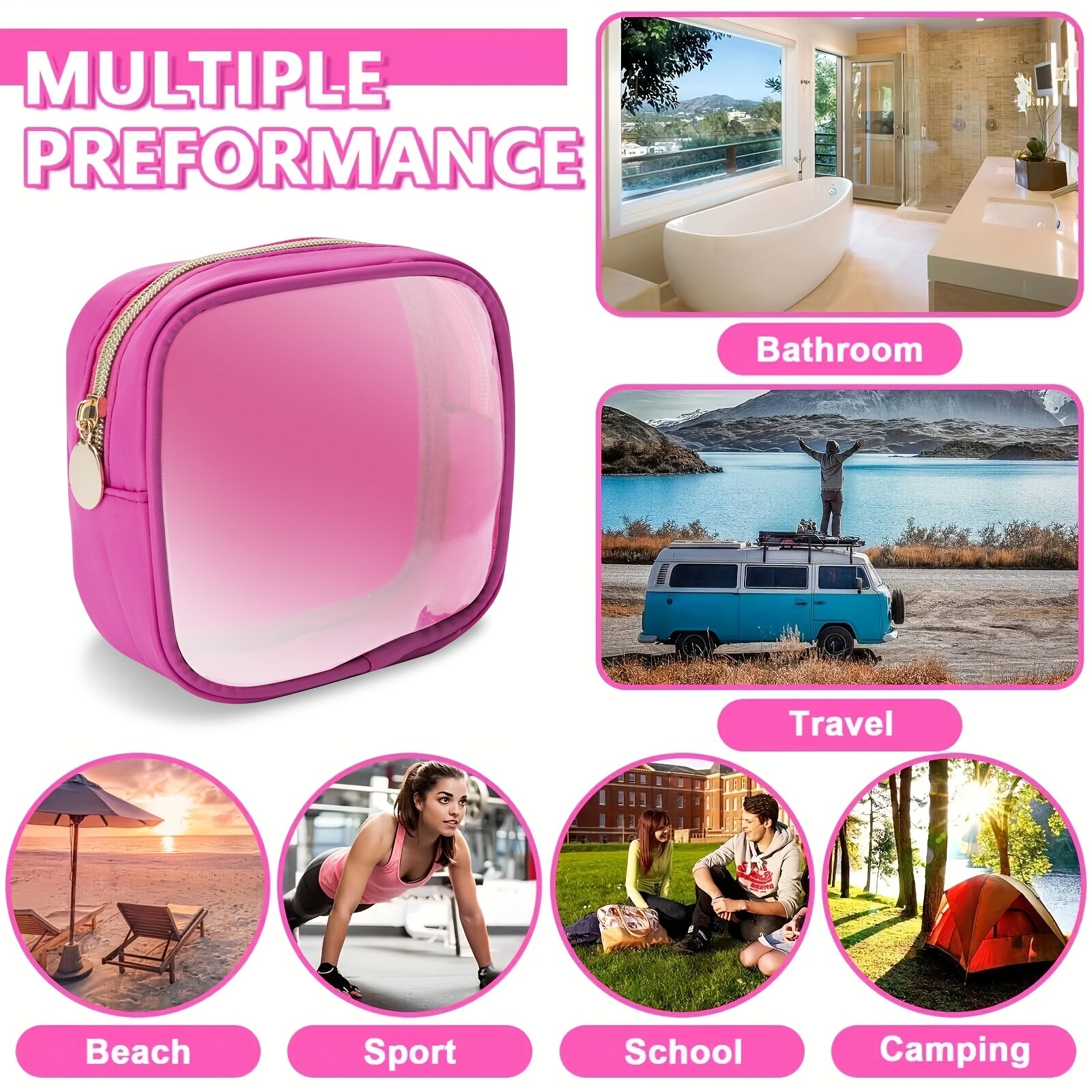 Compact Travel Makeup Organizer Bag for Women