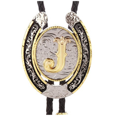 Round Natural J Bolo Tie Western Cowboy Shirt Accessory