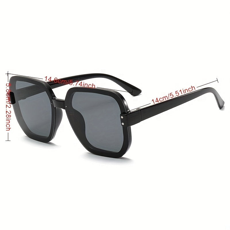 Ombre Lens Sunglasses Large Casual Rivet Decor Glasses UV400