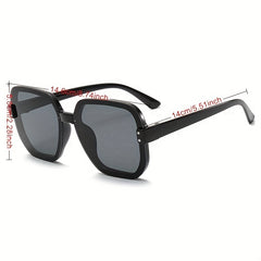 Ombre Lens Sunglasses Large Casual Rivet Decor Glasses UV400