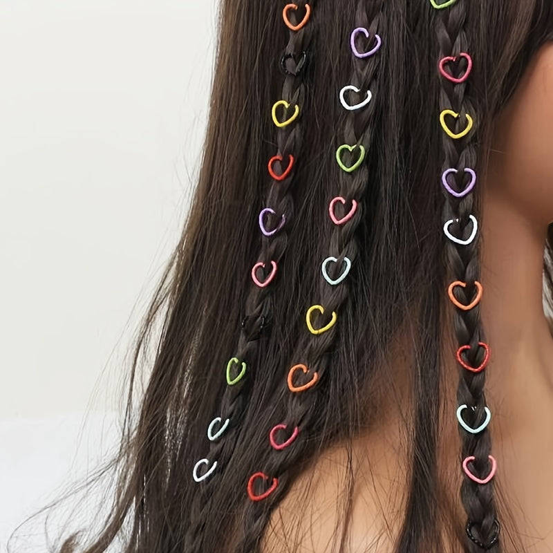 30pcs Girls Heart Star Hair Beads DIY Accessories