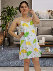 Leaf & Umbrella Print Cami Nightdress