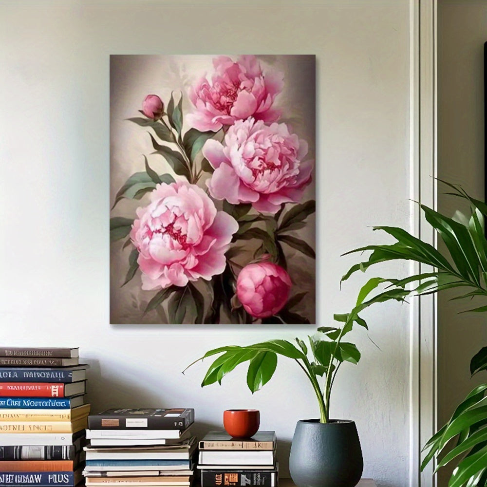 Gorgeous Blooming Peonies 40 64x50 Unframed DIY Digital Painting Kit by Number