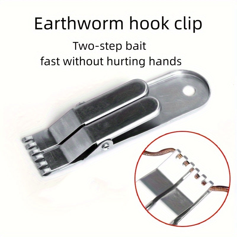 2pcs Earthworm Feeding Devices Stainless Steel Fishing Equipment