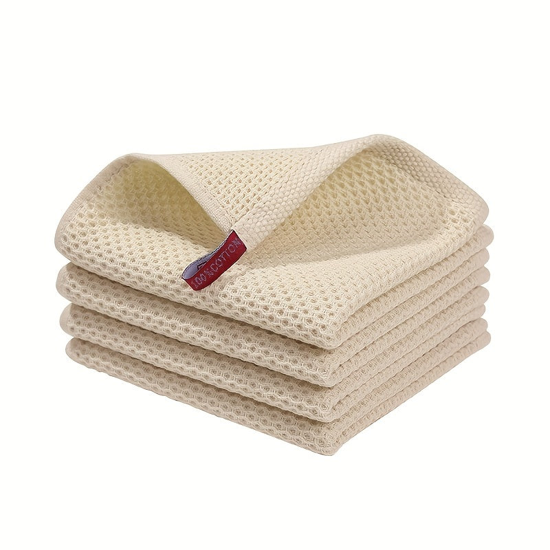 6pcs Waffle Washcloth Dish Towels Absorbent Quick Drying Small Square Towel