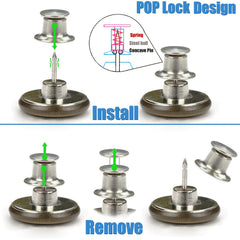 8pcs Adjustable Jean Button Pins for Pants Installation