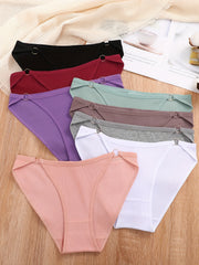 8pcs Ring Linked Briefs Women's Lingerie Underwear
