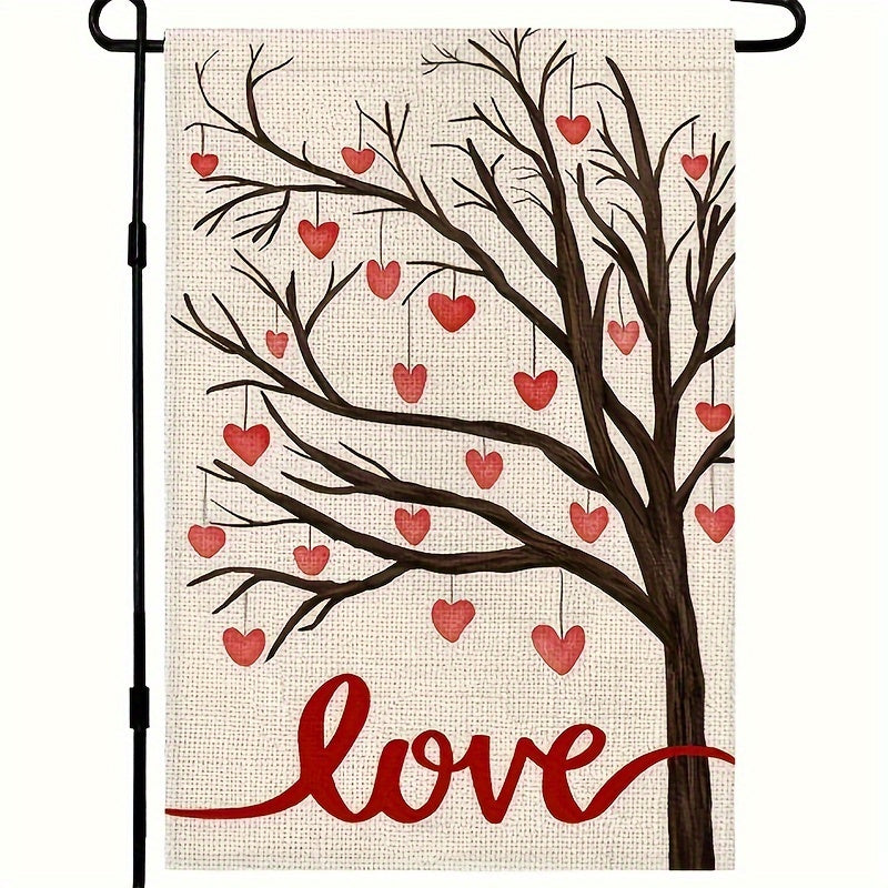 Valentines Garden Flag 30 48 45 72 Cm Love Heart Tree Double Sided