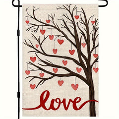 Valentines Garden Flag 30 48 45 72 Cm Love Heart Tree Double Sided