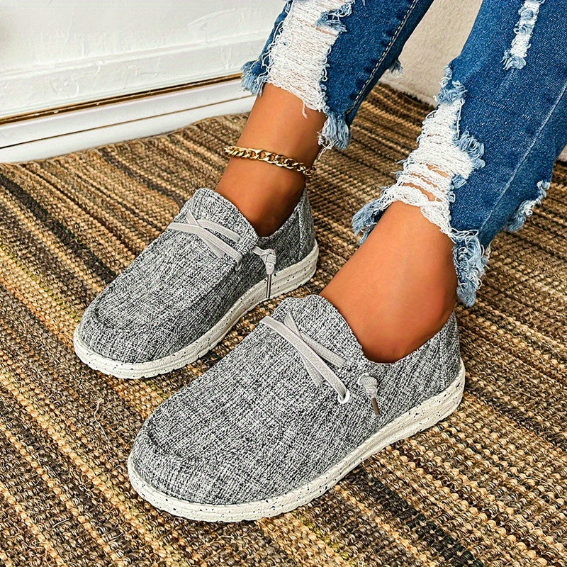 Women's Canvas Shoes Casual Lace Up Outdoor Sneakers Lightweight Low Top