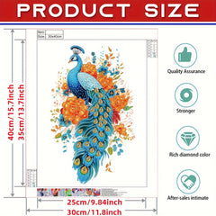 Peacock Pattern Diamond Painting Kit - DIY 5D Partial Diamond Art