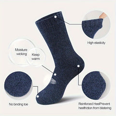 Men's Winter Wool Warm Socks Thick Thermal Hiking Crew Socks