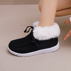 Faux Fur Fleece Lined Snow Shoes Lightweight Winter Boat Shoes
