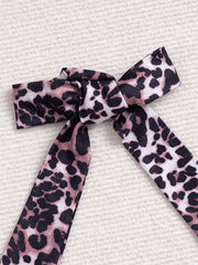 Girls' Frill Trim Peplum Top and Leopard Bow Pant Set