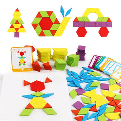 Geometric Shapes Puzzle Set with 24 Cards