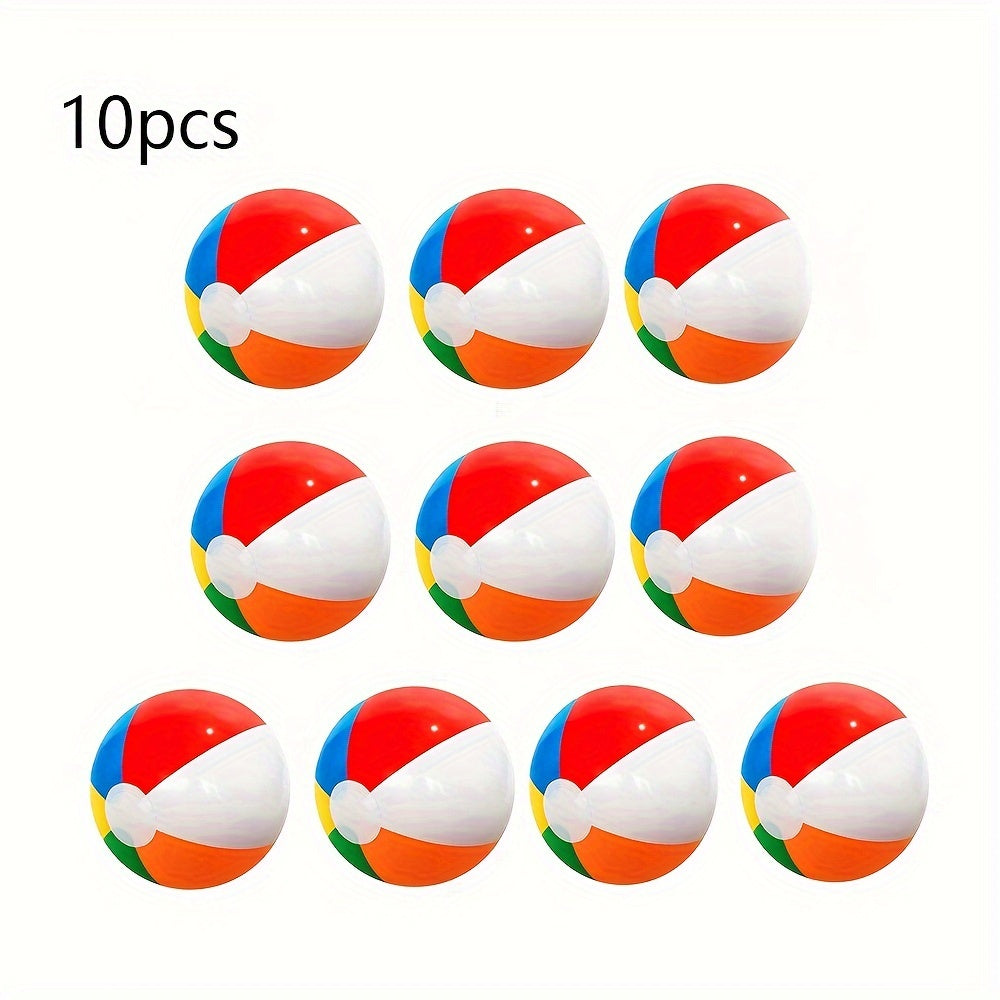 10pcs Inflatable Beach Balls for Pool Parties Hawaiian Luau & Carnivals