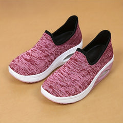 Women's Mesh Slip-On Walking Shoes Air-Cushioned Breathable Sneakers