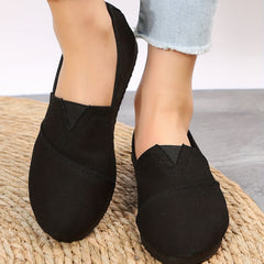 Women's Solid Canvas Slip On Shoes Lightweight & Comfortable