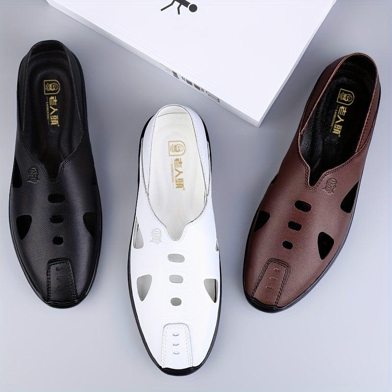 Men's Leather Hiking Sandals Non Slip Beach Water Shoes