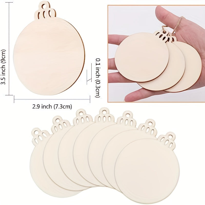 DIY Christmas Wooden Circles Blank Boards Non-toxic Ornaments Holiday Han