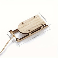 DIY Christmas Wooden Mini Sled Car Desktop Decoration