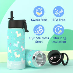 Mollcity 12oz Stainless Steel Vacuum Water Bottle