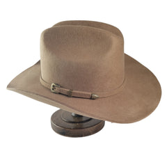 Men's Tweed Western Cowboy Hat Cocked Hump Autumn Winter Riding Hat