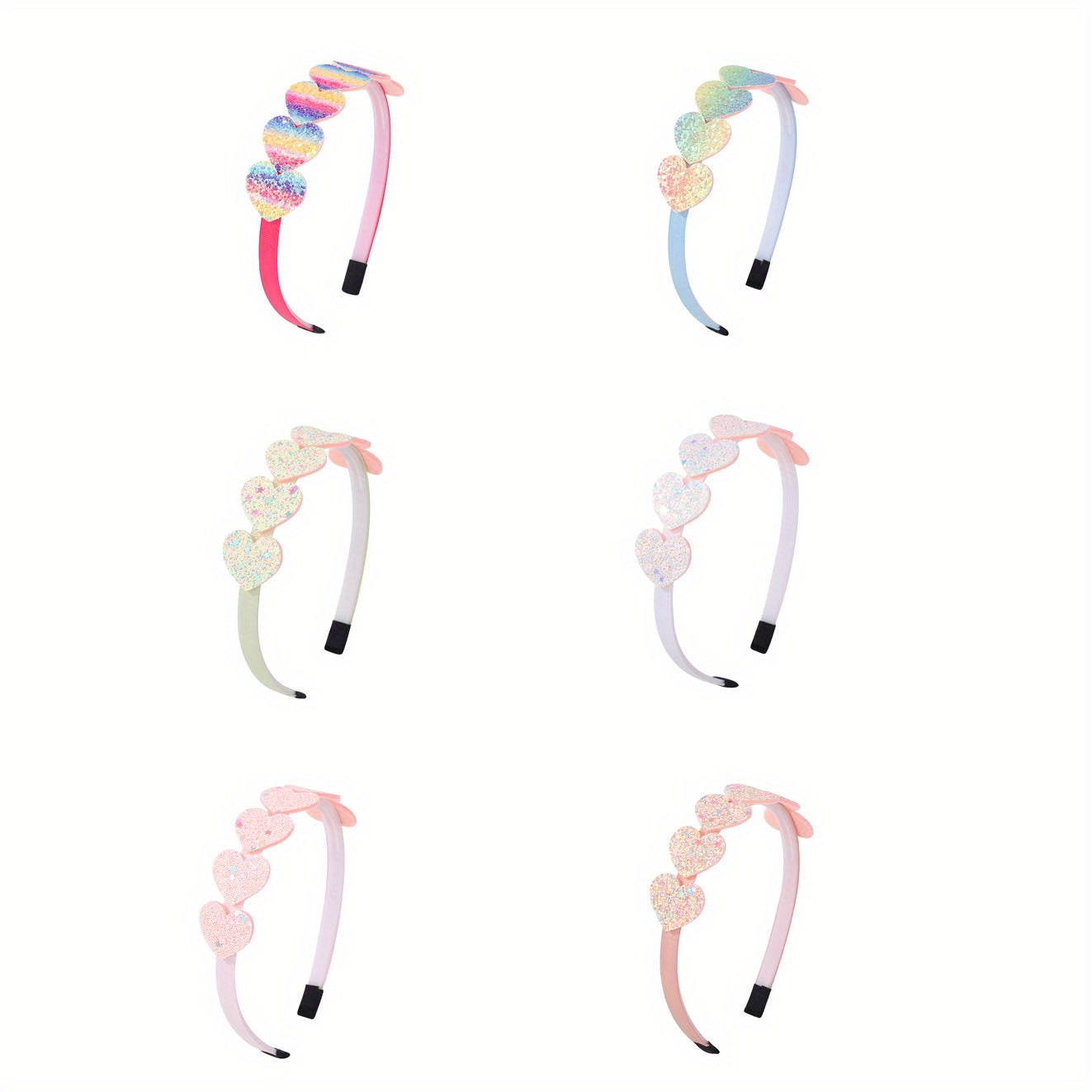 6pcs Star Heart Sequin Hair Hoop Hair Accessories Girls