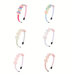 6pcs Star Heart Sequin Hair Hoop Hair Accessories Girls