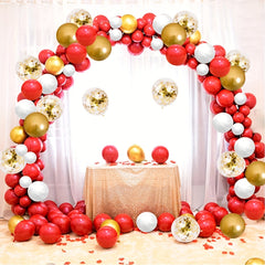 90pcs Red & Golden Balloon Kit for Party Decor