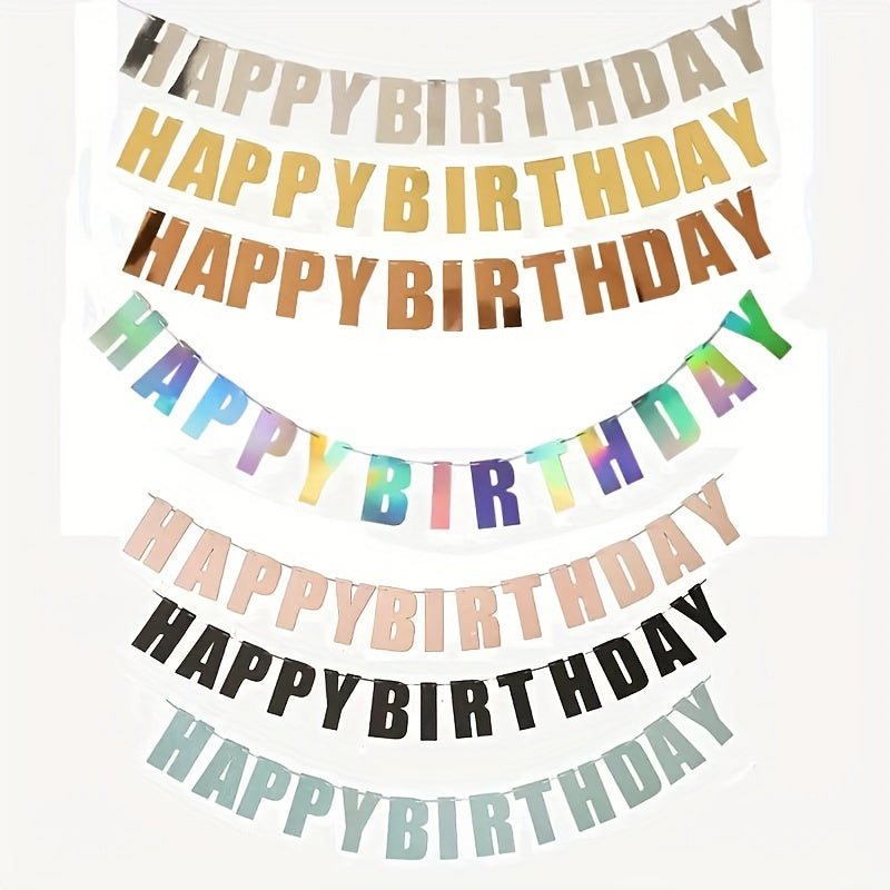 Golden Glitter Birthday Banner Party Decoration Supplies