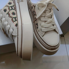 Women's Platform Mule Sneakers Lace Up Outdoor Shoes