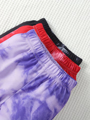 3pcs Baby's Tie Dye Ribbed Long Pants Spring Autumn Trousers