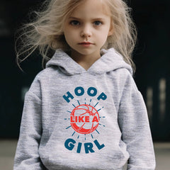 Hoop Girl Pattern Long Sleeve Hooded Sweatshirt Girls