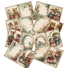 8 Christmas Animals Decoration DIY Student Stationery Retro Diary Pages