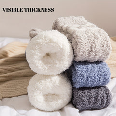 Cozy Fuzzy Socks With Grips Winter Warm Home Crew Socks