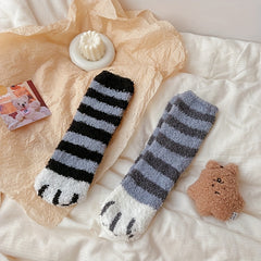 5 Pairs Cat Claw Socks Warm & Fuzzy Women's Stockings