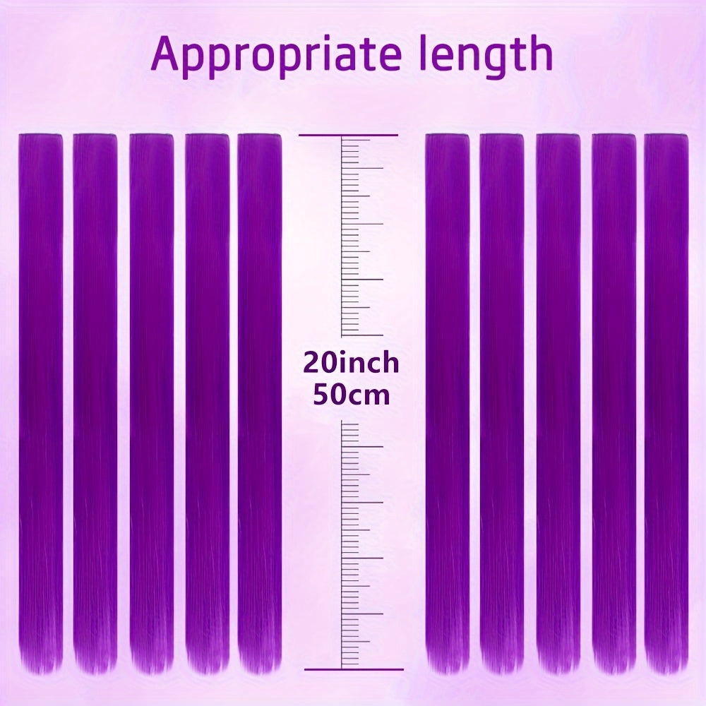 6pcs Red Hair Extensions Clip In 50 8 Cm Long Straight Heat Resistant Girls