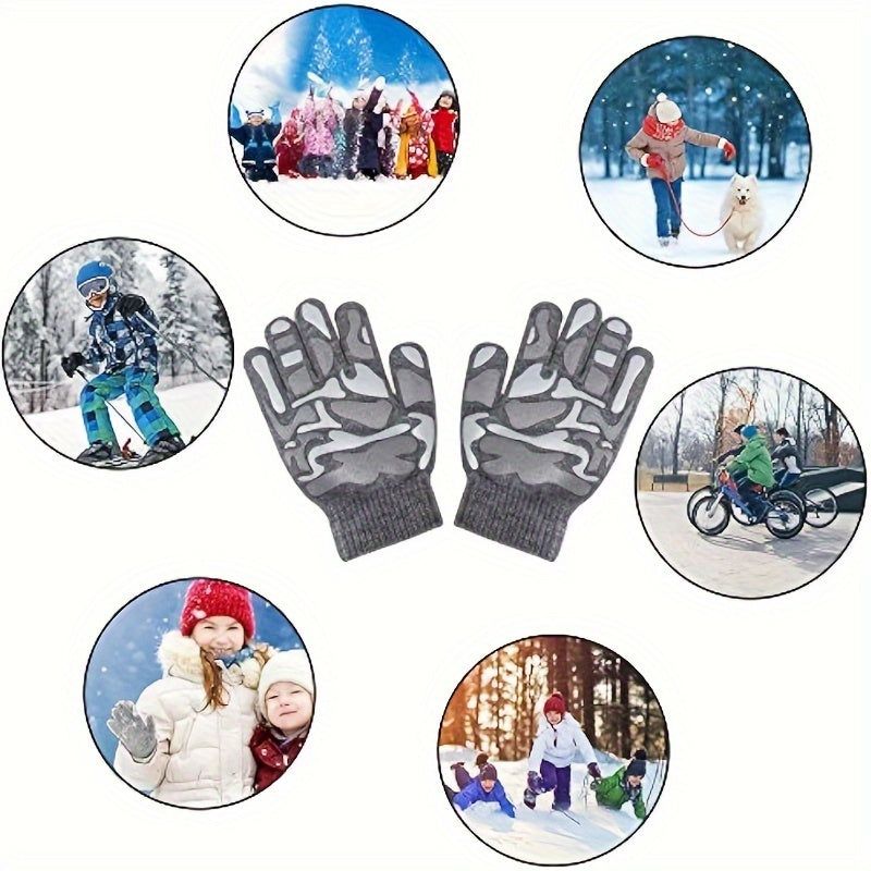1 Pair Kids Winter Magic Gloves Warm Children's Soft Cozy Knit Gloves