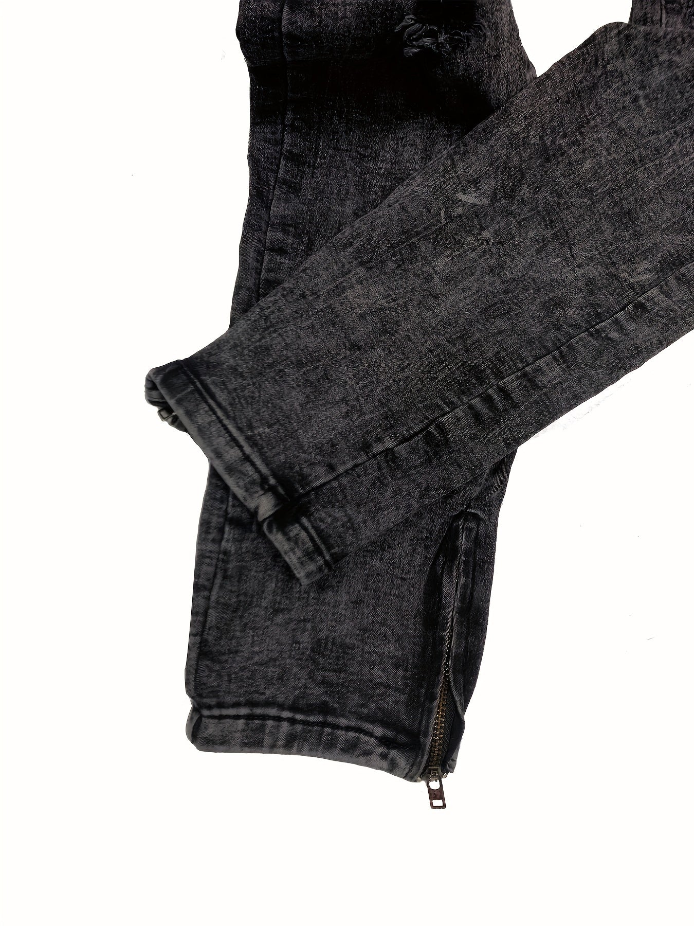 Mens Slim Fit Ripped Jeans, Distressed Stretch Denim Pants