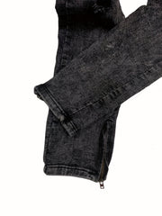 Mens Slim Fit Ripped Jeans, Distressed Stretch Denim Pants