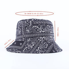 Retro European American Printed Cashew Bucket Hat Outdoor Travel Sun Hat