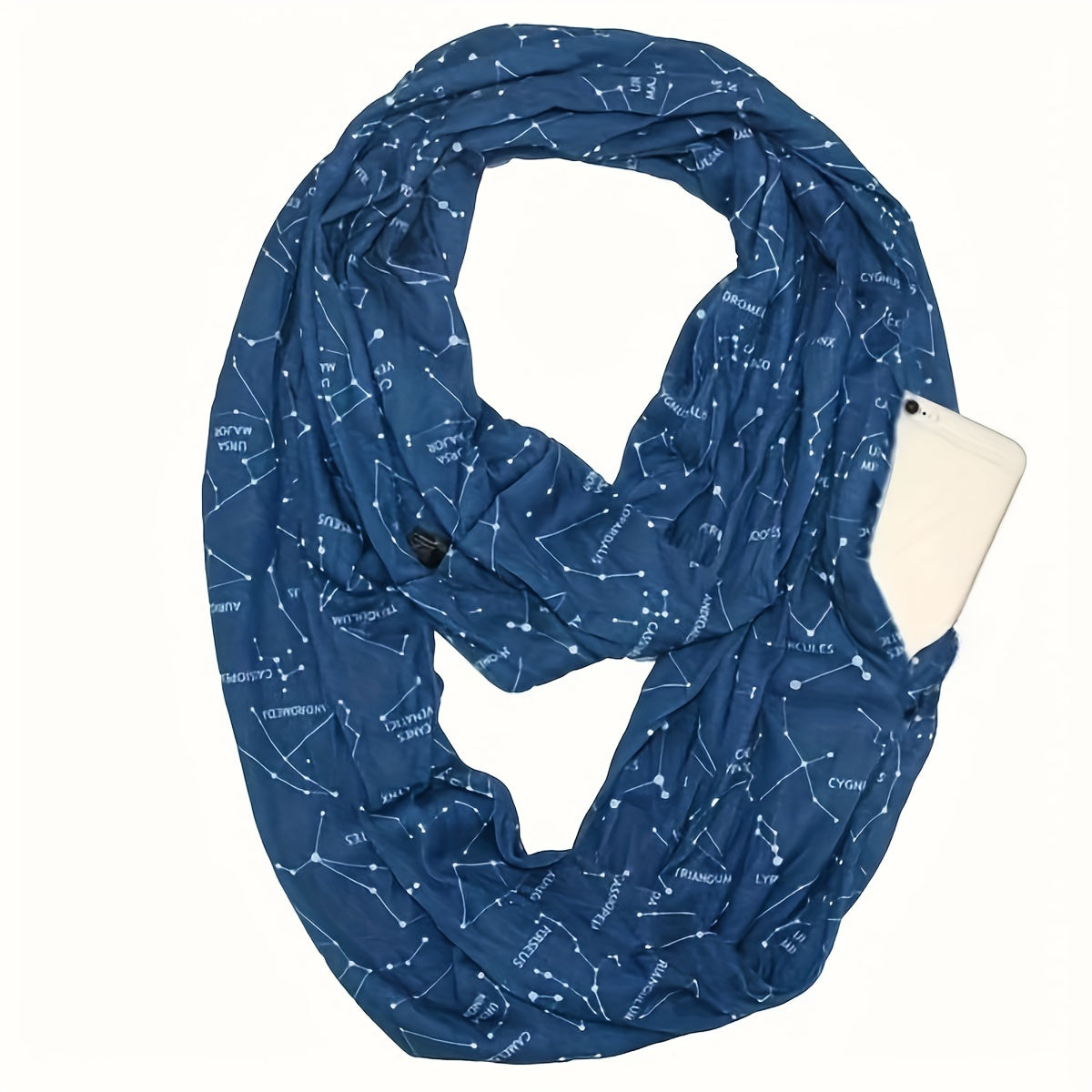 Star Image Infinity Scarf With Pocket Starry Sky Shawl Wrap