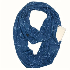 Star Image Infinity Scarf With Pocket Starry Sky Shawl Wrap