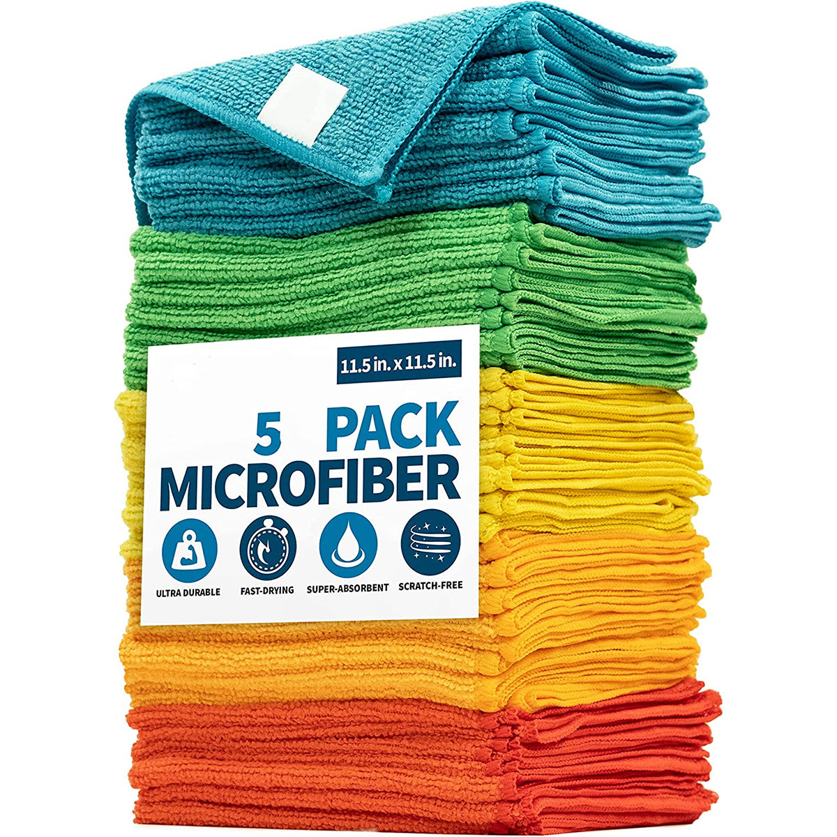 10pcs Microfiber Cleaning Cloth Towels - Reusable Lint-free Kitchen Supplies
