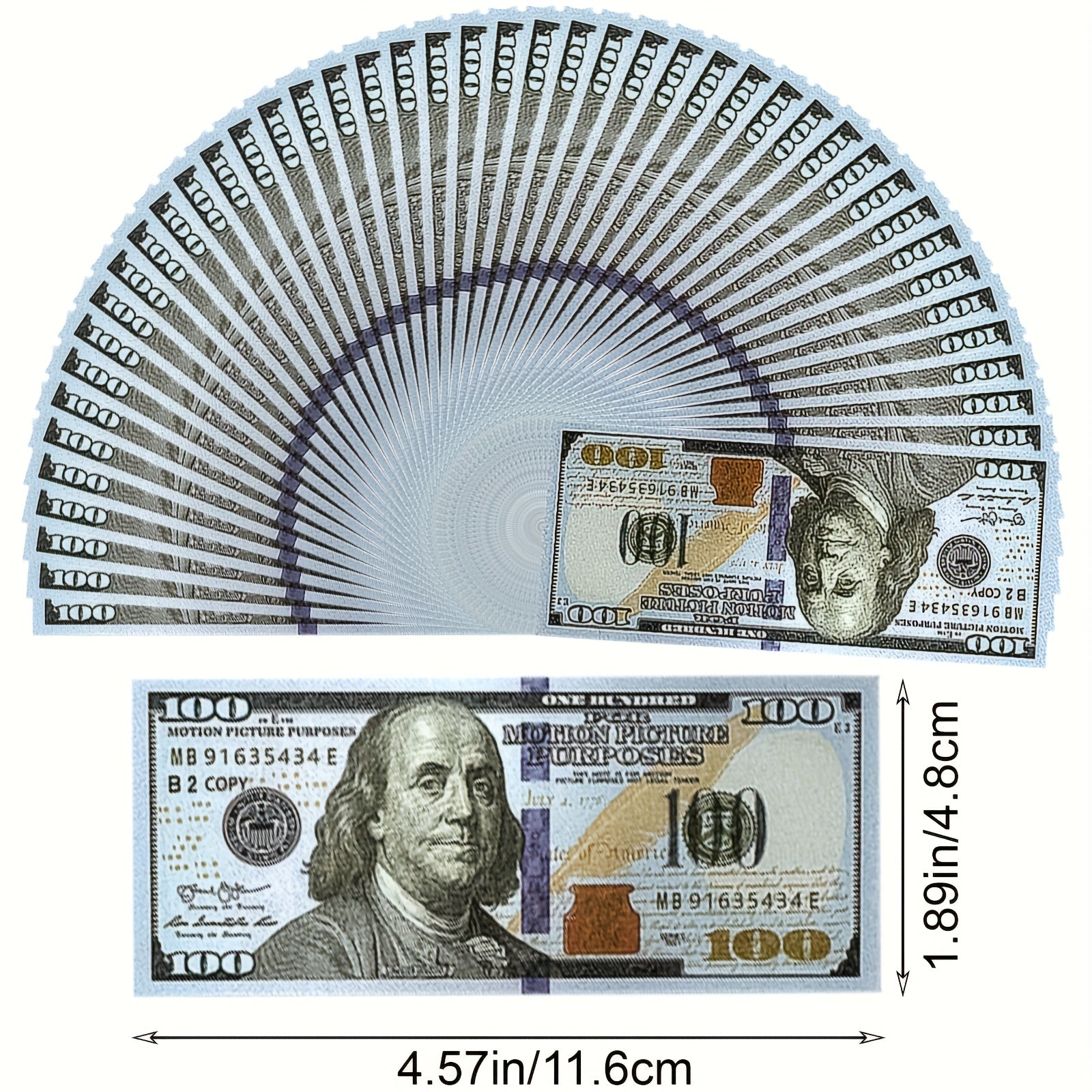 600pcs US 100 Movie Prop Money Bills for Film TV Productions Art Decorations