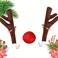 Christmas Car Reindeer Antlers & Nose Decorations Kit