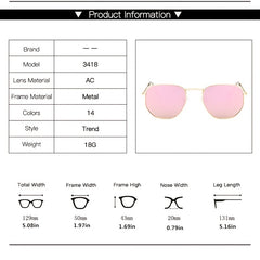 Vintage Metal Square Sunglasses for Women Men