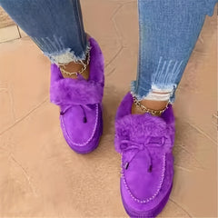 Women's Leopard Print Snow Shoes Thickened Winter Ankle Shoes