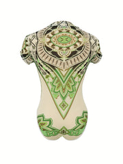 Boho Style Crew Neck Bodysuit One Piece Bodysuit for Spring & Summer